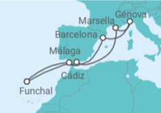 Itinerario del Crucero España, Francia, Italia - MSC Cruceros