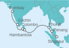 Itinerario del Crucero India, Sri Lanka y Tailandia - Celebrity Cruises