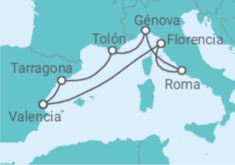 Itinerario del Crucero España, Francia, Italia TI - MSC Cruceros