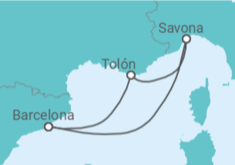 Itinerario del Crucero Italia, Francia - Costa Cruceros