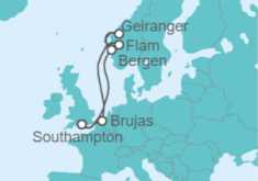 Itinerario del Crucero Fiordos Noruegos y Brujas  - Celebrity Cruises