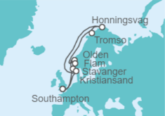 Itinerario del Crucero Fiordos Noruegos y Círculo Ártico - Celebrity Cruises