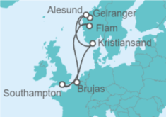 Itinerario del Crucero Fiordos Noruegos - Celebrity Cruises