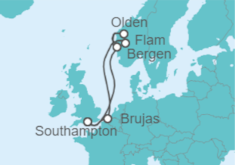 Itinerario del Crucero Fiordos Noruegos y Brujas - Celebrity Cruises