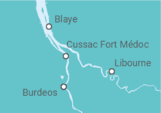 Itinerario del Crucero Navidad en Burdeos por el Garona  - CroisiEurope