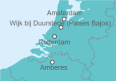 Itinerario del Crucero Crucero fluvial por Holanda, país de los tulipanes  - CroisiEurope