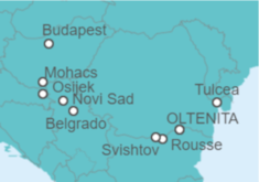 Itinerario del Crucero De las Puertas de Hierro a Budapest, el Danubio occidental (formula puerto/puerto) - CroisiEurope