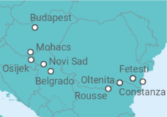 Itinerario del Crucero De Budapest a las Puertas de Hierro, el Danubio occidental  - CroisiEurope