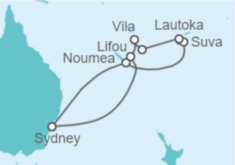 Itinerario del Crucero Nueva Caledonia, Fiji y Vanuatu - Celebrity Cruises