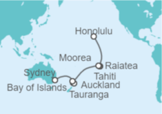 Itinerario del Crucero Polinesia Francesa y Nueva Zelanda - Celebrity Cruises