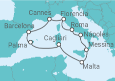 Itinerario del Crucero Italia, Francia y España 2025 - NCL Norwegian Cruise Line