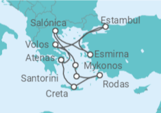 Itinerario del Crucero Islas griegas y Turquía 2025 - NCL Norwegian Cruise Line