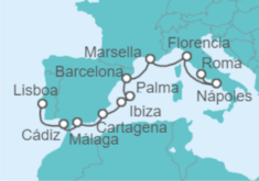 Itinerario del Crucero Desde Civitavecchia (Roma) a Lisboa - NCL Norwegian Cruise Line