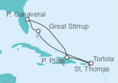 Itinerario del Crucero Antillas y Bahamas - NCL Norwegian Cruise Line