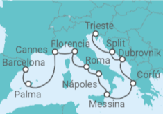 Itinerario del Crucero Italia, Francia y Grecia - NCL Norwegian Cruise Line