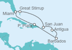 Itinerario del Crucero Barbados y República Dominicana - NCL Norwegian Cruise Line