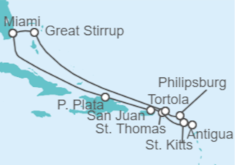 Itinerario del Crucero República Dominicana y Antigua - NCL Norwegian Cruise Line