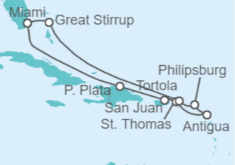 Itinerario del Crucero República Dominicana y Antigua - NCL Norwegian Cruise Line