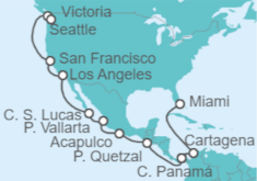 Itinerario del Crucero Desde Miami (EEUU) a Seattle (Washington) - NCL Norwegian Cruise Line