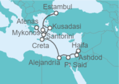 Itinerario del Crucero Israel, Egipto, Grecia, Turquía - NCL Norwegian Cruise Line