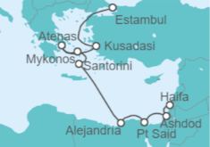 Itinerario del Crucero Islas Griegas, Egipto e Israel - NCL Norwegian Cruise Line