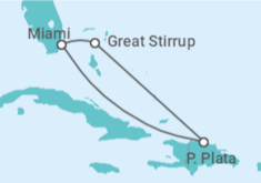 Itinerario del Crucero Great Stirrup Cay y República Dominicana - NCL Norwegian Cruise Line