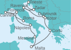 Itinerario del Crucero Italia, Francia y Grecia - NCL Norwegian Cruise Line