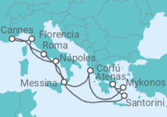 Itinerario del Crucero Grecia, Italia, Francia - NCL Norwegian Cruise Line