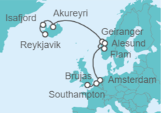 Itinerario del Crucero Islandia y Noruega 2025 - NCL Norwegian Cruise Line