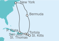 Itinerario del Crucero Bermudas y República Dominicana - NCL Norwegian Cruise Line