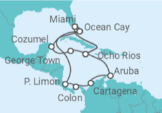 Itinerario del Crucero Jamaica, Islas Caimán, México, Estados Unidos (EE.UU.), Aruba, Colombia, Panamá, Costa Rica - MSC Cruceros