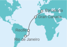 Itinerario del Crucero De Brasil a España - Costa Cruceros