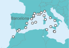 Itinerario del Crucero España, Mónaco, Italia, Malta, Túnez, Gibraltar, Marruecos - Seabourn