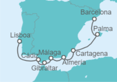 Itinerario del Crucero España, Gibraltar - WindStar Cruises