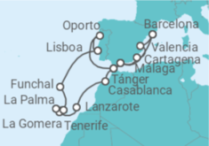 Itinerario del Crucero Marruecos, Islas Canarias y Portugal - Seabourn