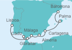 Itinerario del Crucero Gibraltar, España - WindStar Cruises