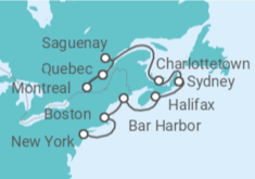 Itinerario del Crucero New-York, Canada y Nueva Inglaterra - desde Madrid - Princess Cruises