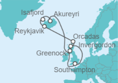 Itinerario del Crucero Islas Británicas e Islandia - Cunard