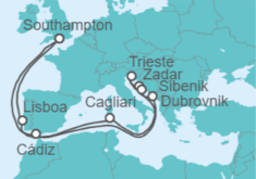 Itinerario del Crucero Mar Adriático desde Londres - Cunard