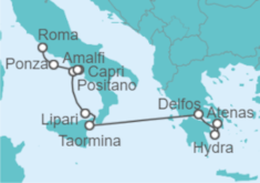 Itinerario del Crucero Desde Pireo (Atenas) a Civitavecchia (Roma) - Seadream Yacht Club