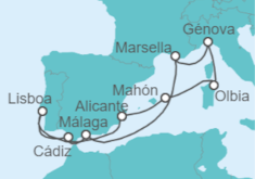 Itinerario del Crucero España, Italia, Francia TI - MSC Cruceros