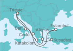 Itinerario del Crucero Italia, Grecia, Turquía TI - MSC Cruceros