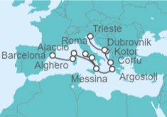 Itinerario del Crucero De Barcelona a Venecia   - Cunard
