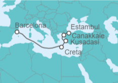 Itinerario del Crucero De Barcelona a Estambul - Cunard