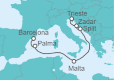 Itinerario del Crucero De Venecia a Barcelona - Cunard