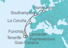 Itinerario del Crucero De Hamburgo a las Islas Canarias  - Cunard
