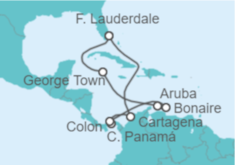 Itinerario del Crucero Colombia, Canal de Panamá y Aruba - Celebrity Cruises