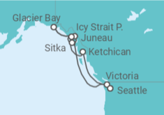 Itinerario del Crucero Viaje de Exploración por Alaska - Holland America Line