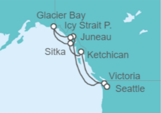 Itinerario del Crucero Viaje de Exploración por Alaska - Holland America Line