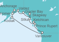 Itinerario del Crucero Alaska - Holland America Line